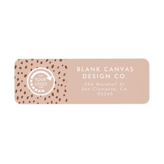 UW EIGEN LOGO Beige & Boho Brown Stippen Etiket (Voorkant)