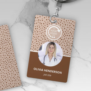 UW EIGEN LOGO Beige Foto Badge