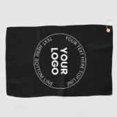 Uw eigen Logo & bewerkbare circulaire tekst Golfhanddoek (Horizontaal)