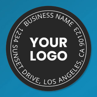 Uw eigen Logo & bewerkbare cirkelvormige tekst zwa Ronde Sticker