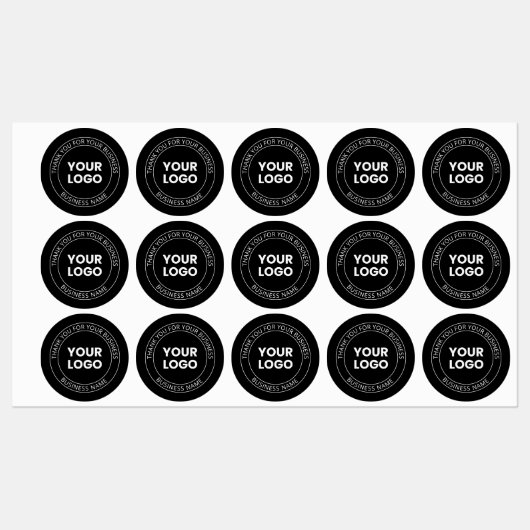 Uw eigen Logo & Dank u bewerkbaar bericht Labels (Vel)