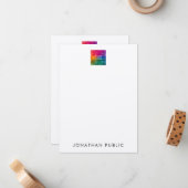 Uw eigen Logo elegante Sjabloon voelt wit verticaa (Voorkant / Achterkant in situ)