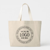 Uw eigen Logo en Circulaire tekst Grote Tote Bag (Achterkant)