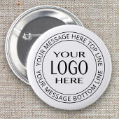Uw eigen Logo en  Circulaire tekst Ronde Button 5,7 Cm