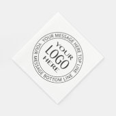 Uw eigen Logo en Circulaire tekst Servet (Hoek)