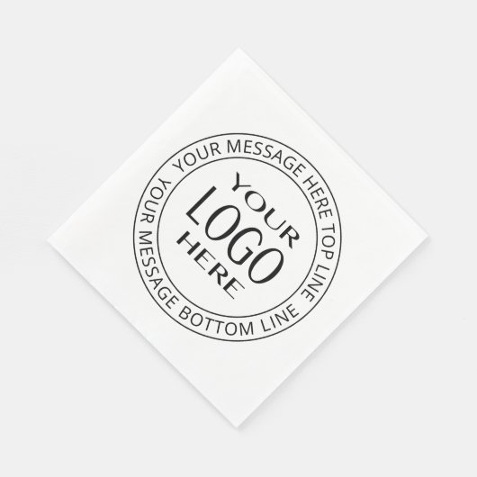 Uw eigen Logo en Circulaire tekst Servet (Hoek)