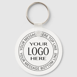 Uw eigen Logo en Circulaire tekst Sleutelhanger