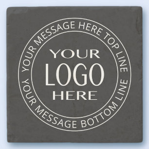 Uw eigen Logo en  Circulaire tekst Stenen Onderzetter