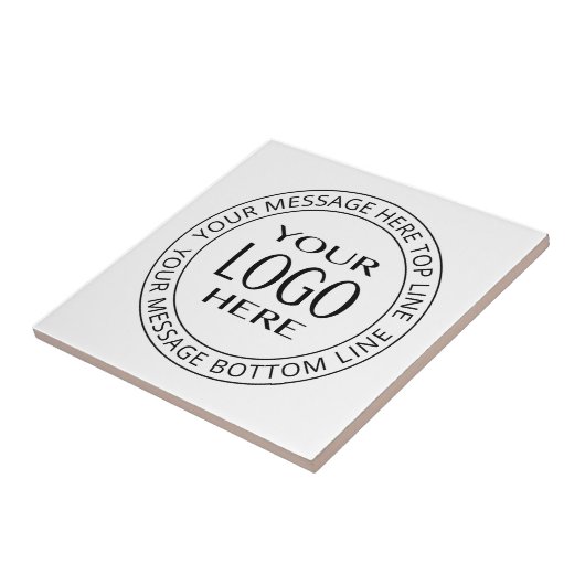 Uw eigen Logo en Circulaire tekst Tegeltje (Zijkant)