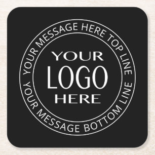 Uw eigen Logo en  Circulaire tekst Vierkante Kartonnen Onderzetter
