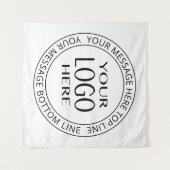 Uw eigen Logo en  Circulaire tekst Wandkleed (Voorkant (horizontaal))