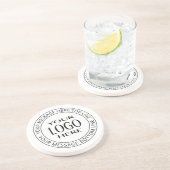 Uw eigen Logo en  Circulaire tekst Zandsteen Onderzetter (Zijkant)