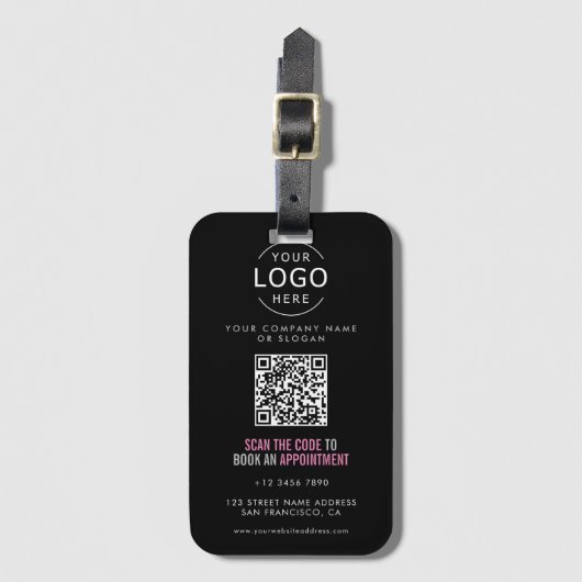 Uw eigen Logo Modern Visitekaartje met QR Code Bagagelabel (Voorkant (verticaal))