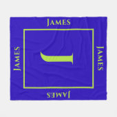 Uw eigen naam, initiaal en kleurenmonogram fleece deken (Voorkant (Horizontaal))