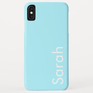 Uw eigen naam of woord   Soft Sky Blue iPhone XS Max Hoesje
