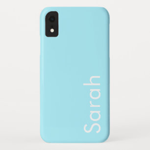 Uw eigen naam of woord   Soft Sky Blue iPhone XR Hoesje