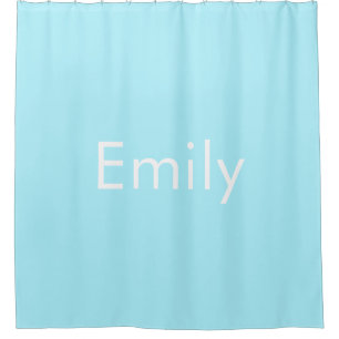 Uw eigen naam of woord Soft Sky Blue Douchegordijn
