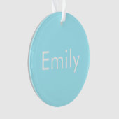 Uw eigen naam of woord | Soft Sky Blue Ornament (voorkant)