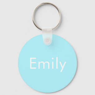 Uw eigen naam of woord   Soft Sky Blue Sleutelhanger