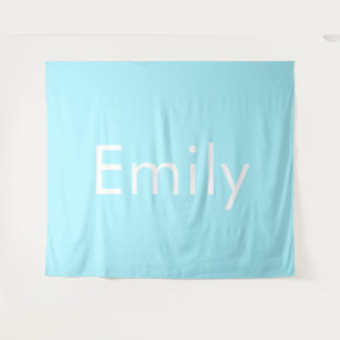 Uw eigen naam of woord   Soft Sky Blue Wandkleed