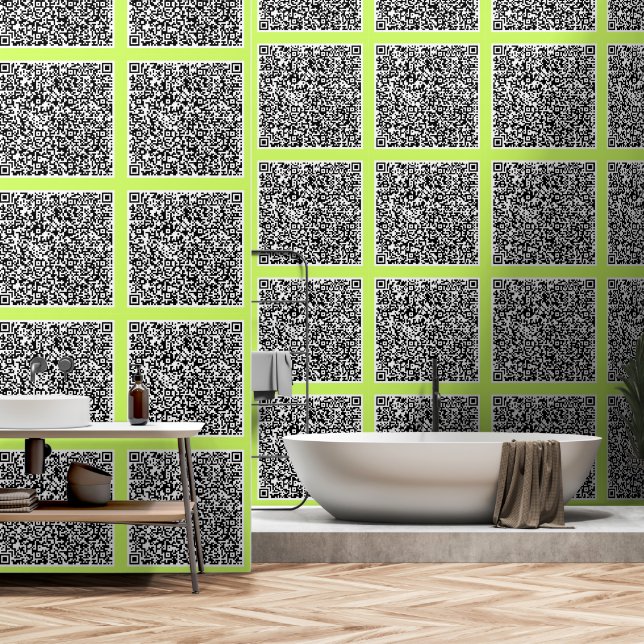 Uw eigen Ontwerp Aangepaste QR Code Kies Kleuren Behang (Badkamer)