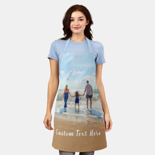 Uw eigen ontwerp Custom Photo Schort met tekst (Gedragen)