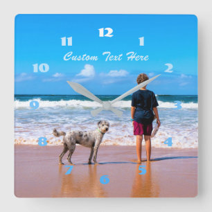 Uw eigen ontwerp-fototekst Lettertypenaam Ik hou v Vierkante Klok