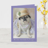 Uw Eigen Soort Mooie Pug van het Moederdag Kaart (Gele Bloem)