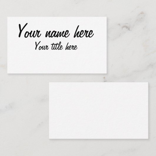 uw eigen visitekaartje (Voorkant / Achterkant)