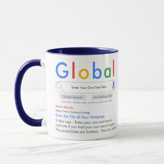 Uw eigen zoekmachine Grappig 11oz Mok (Links)
