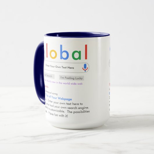Uw eigen zoekmachine Grappig 15oz Mok (Voorkant links)