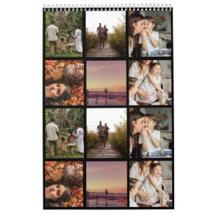 Uw Familie Aangepaste Fotokalender Zwart 2026 Kalender