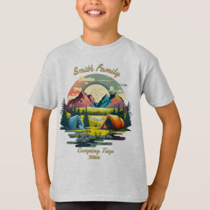 "Uw familie" Camping Trip 20xx Custom Boy's T-shirt