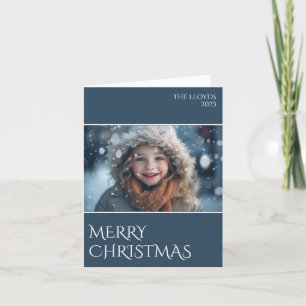 Uw Familie Foto Kerstmis Groet Feestdagen Kaart