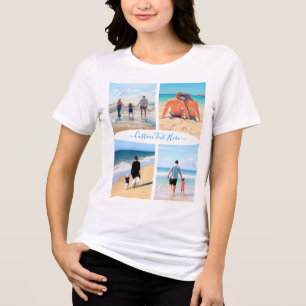 Uw Familie Fotocollage Aangepaste tekst Gepersonal Tri-Blend Shirt