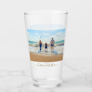 Uw familiefoto en aangepast tekstglas glas