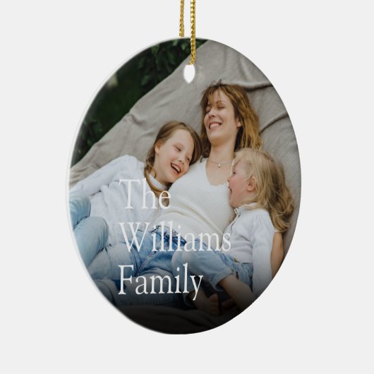 Uw familiefoto en definitie Moderne pret Keramisch Ornament (Rechts)