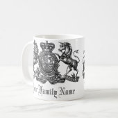 Uw familienaam  Crest Coffee Mok (Voorkant links)