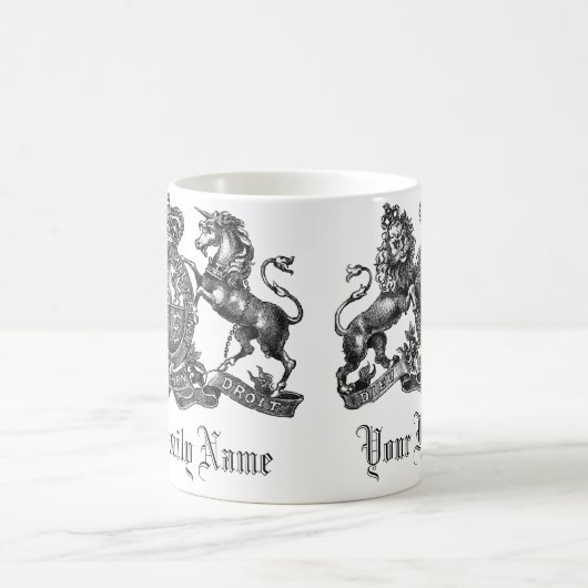 Uw familienaam  Crest Coffee Mok (Center)