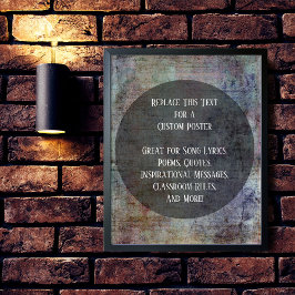 Uw favoriete citaat donkere kleurrijke grunge op C Poster