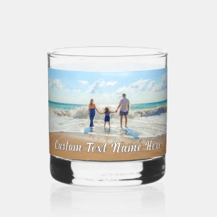 Uw favoriete foto Aangepaste tekstnaam Gepersonali Whisky Glas