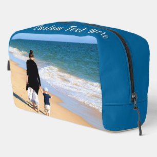 Uw favoriete foto met aangepaste tekst en kleuren toilettasje