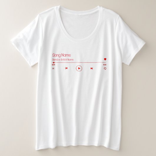 Uw favoriete muziek  grote maat t-shirt (Design voorkant)