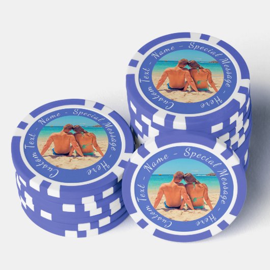 Uw favoriete Photo Poker Chips met aangepaste teks (Opstapeling)