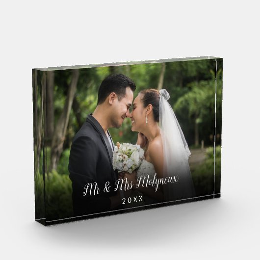 Uw favoriete trouwfoto Script Naam Datum Fotoblokken (Links)