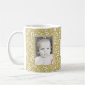 Uw foto 100th Birthday Gold Number Pattern Koffiemok (Links)