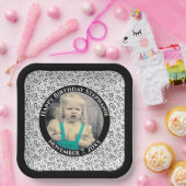 Uw foto 20 Willekeurig Getal Patroon Zwart/Wit Papieren Bordje (Feest)