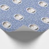 Uw foto | 25e Blauw Random Number Pattern Cadeaupapier (Hoek)