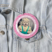 Uw foto 50th Birthday Number Pattern | Roze Ronde Button 4,0 Cm (In situ)