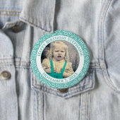 Uw foto 60th Birthday Number Pattern | BLAUWGROEN Ronde Button 4,0 Cm (In situ)